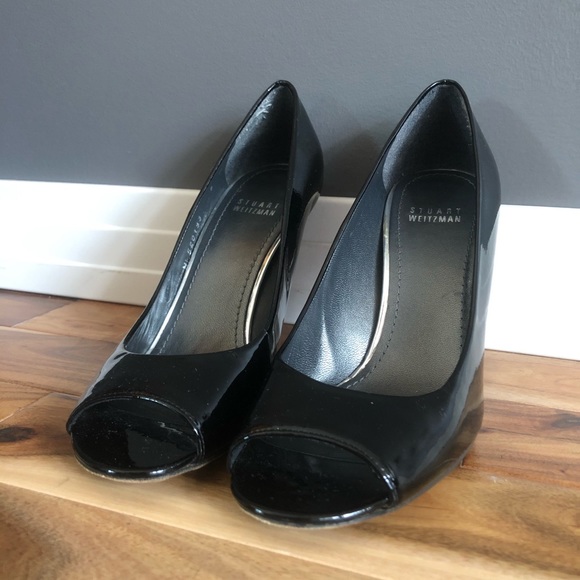 Weitzman Patent Peep Toe Pumps - Picture 9 of 10